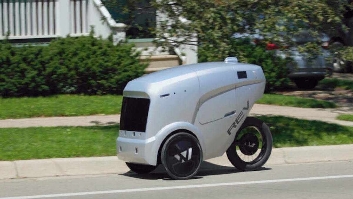 REV-1 robot takes on snow for last-mile delivery