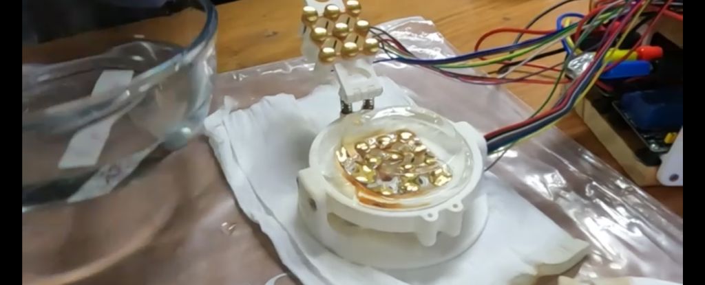 Hydrogel Shows Potential to Learn: A Simple Material Plays and Improves at Pong