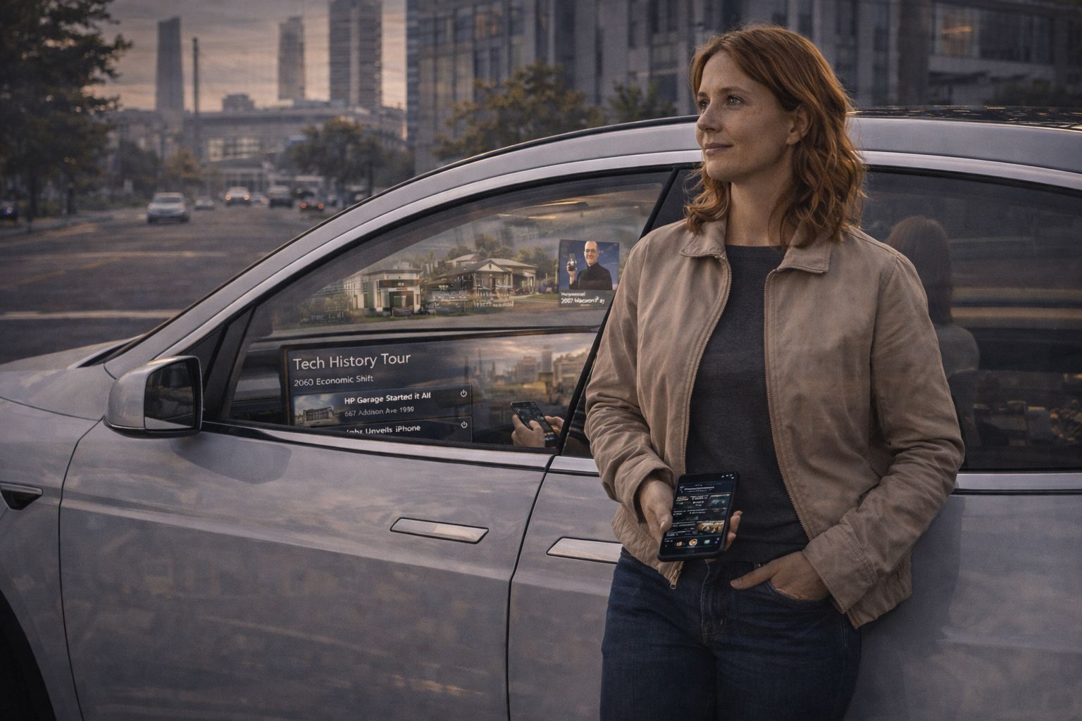 Every Drive Becomes a Tour: How Geography-Overlay Apps Will Transform Self-Driving Cars Into Time Machines